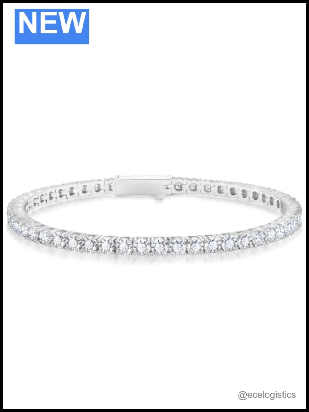 Tennis Bracelet 14k White Gold Plated 5A Cubic Zirconia 8in Bridal Wedding